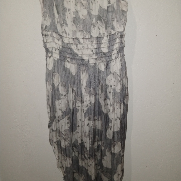 NWT HALSTON Grey Floral Midi Dress - Picture 9 of 9
